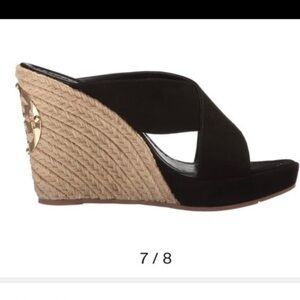 Tory Burch Black Wedge Sandals